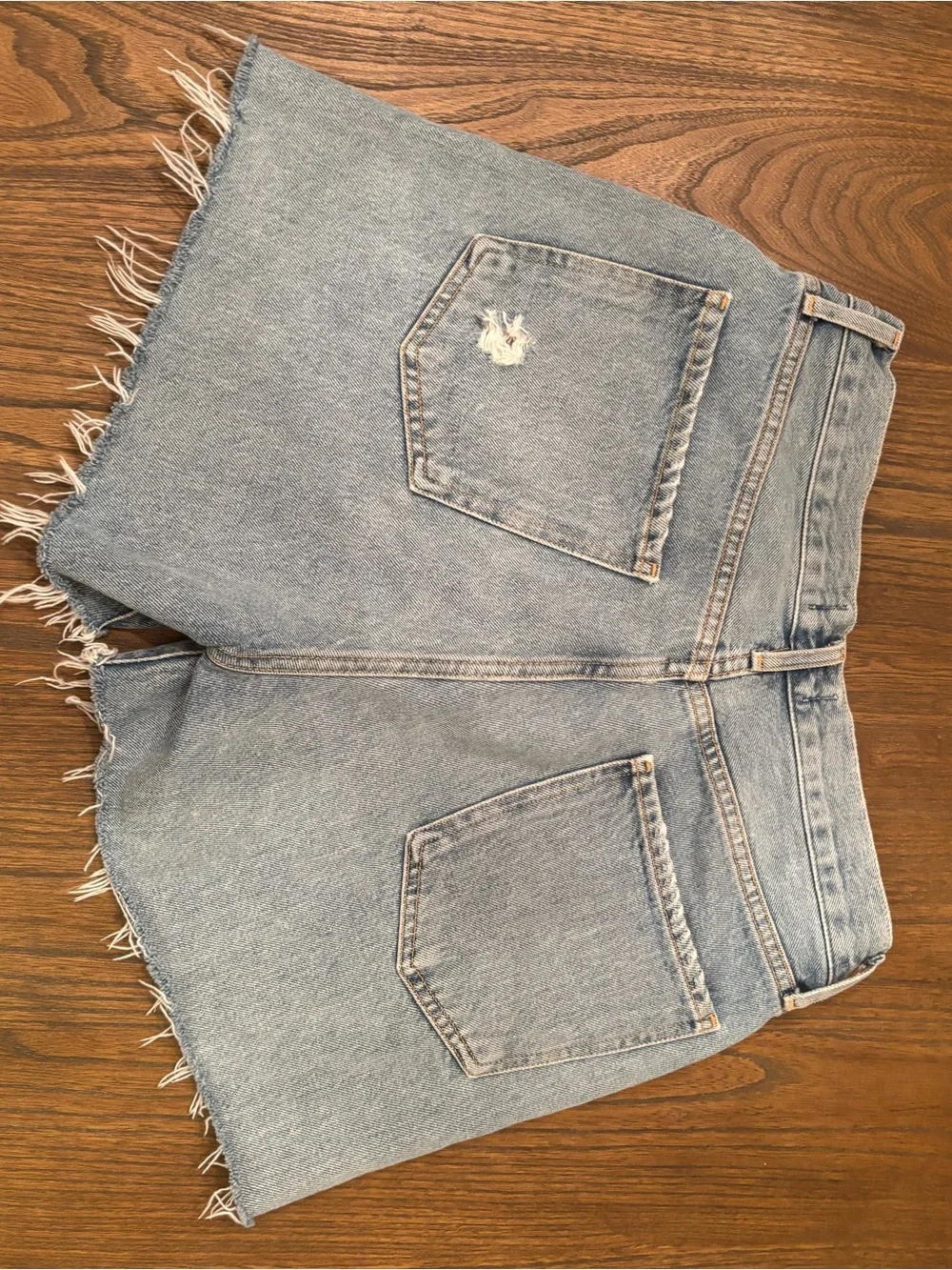 Agolde Light Wash Distressed High-Rise Jean Shorts
